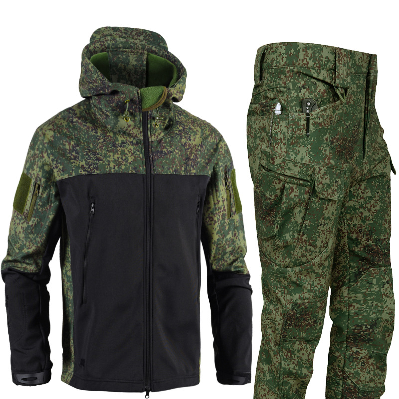Outdoor Hunting Fleece - 남성용 3-in-1 샤크스킨 소프트쉘 자켓 팬츠