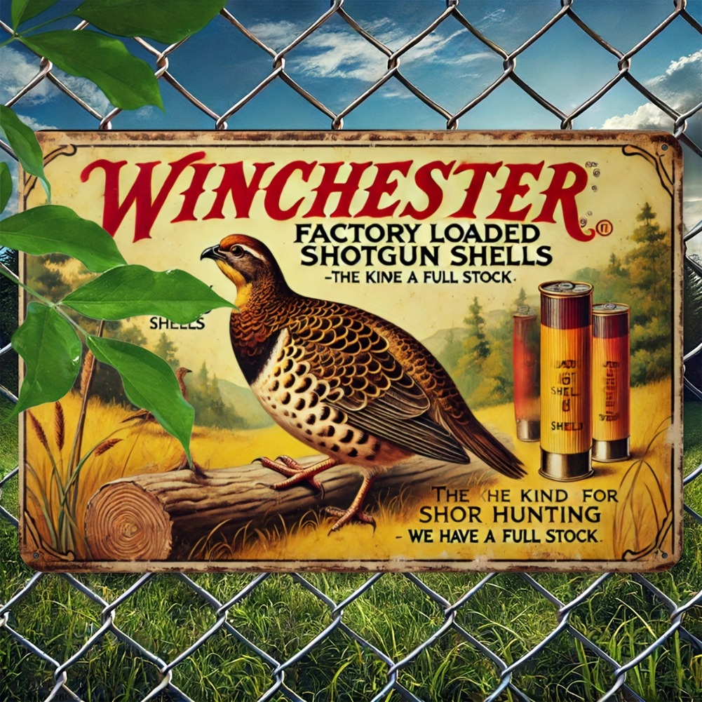 Hunting Quail - 빈티지 튼튼한 금속 플라크 벽 장식,
