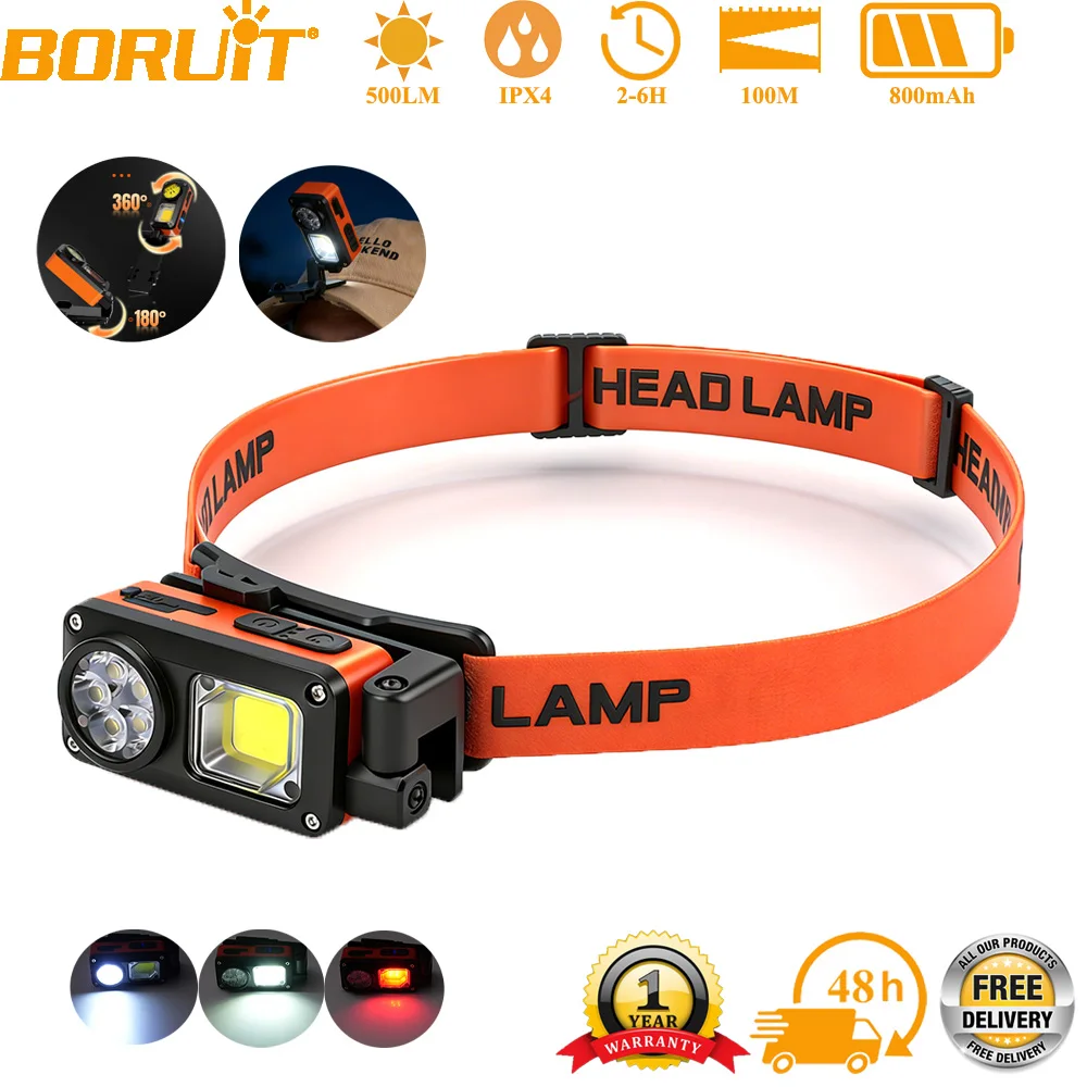 Outdoor Hunting Bike - BORUiT 500LM 센서 5가지 모드 헤드