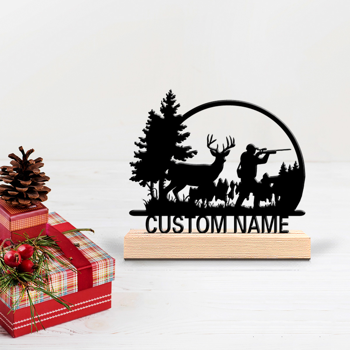 Hunting Outdoor Decor - 1개 패션 맞춤형 사냥꾼과 사슴 금속