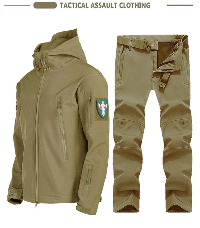 새로운 소프트 쉘 전술 재킷 남성용 겨울 플리스 후드  - Hunting Outdoor 리뷰 및 가격