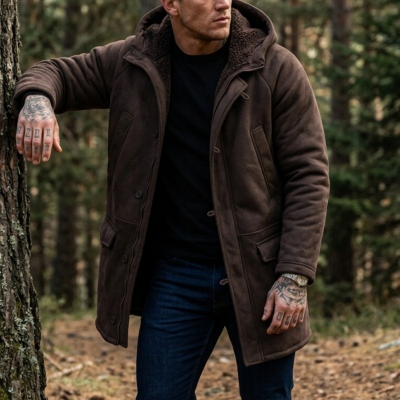 새로운 남성용 인조 퍼 안감 후드 겨울 재킷 |   방 - Outdoor Hunting Fleece 리뷰 및 가격