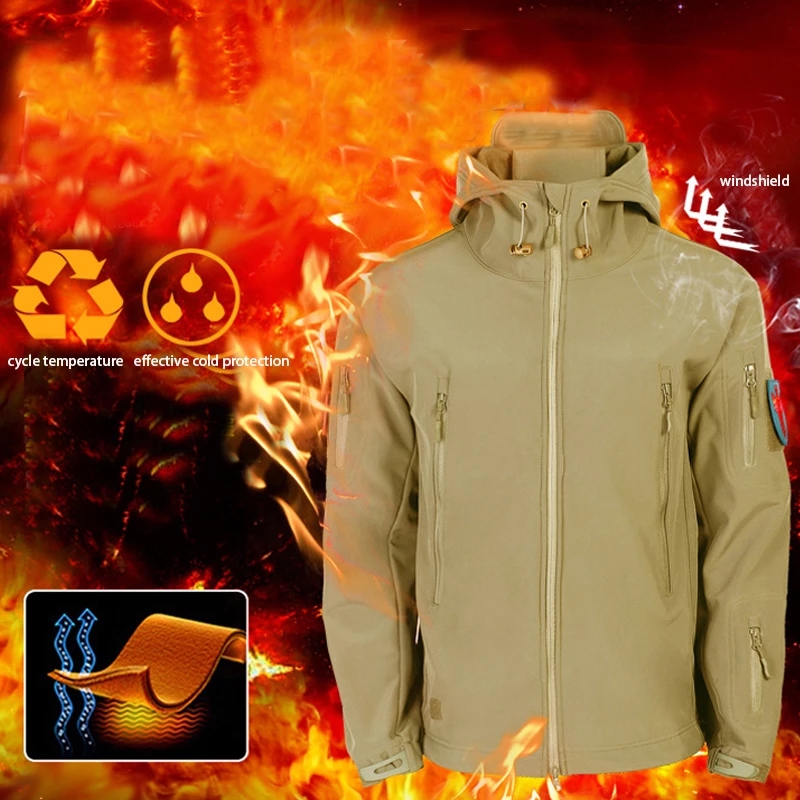 상어가죽 소프트쉘 전술 재킷 카모 재킷 플리스 후드 코 - Outdoor Hunting Fleece 리뷰 및 가격
