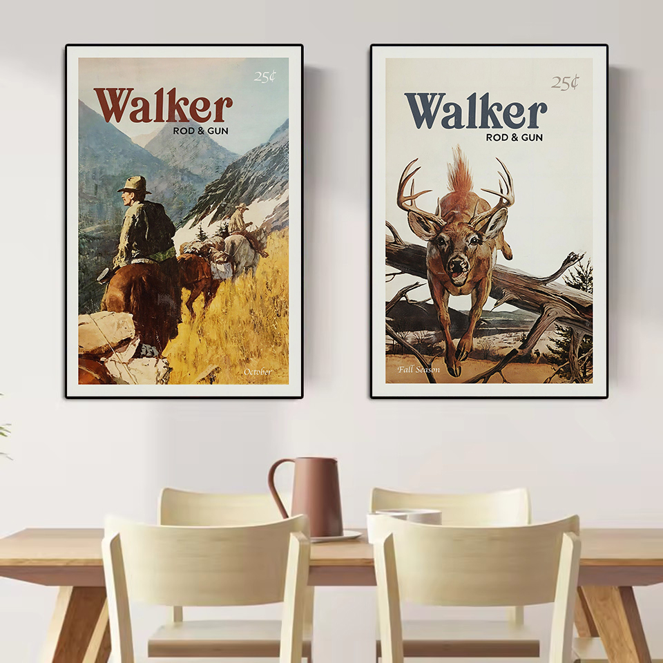 레트로 야생 동물 야외 사냥 낚시 야생 동물 빈티지 포 - Hunting Outdoor Decor 리뷰 및 가격