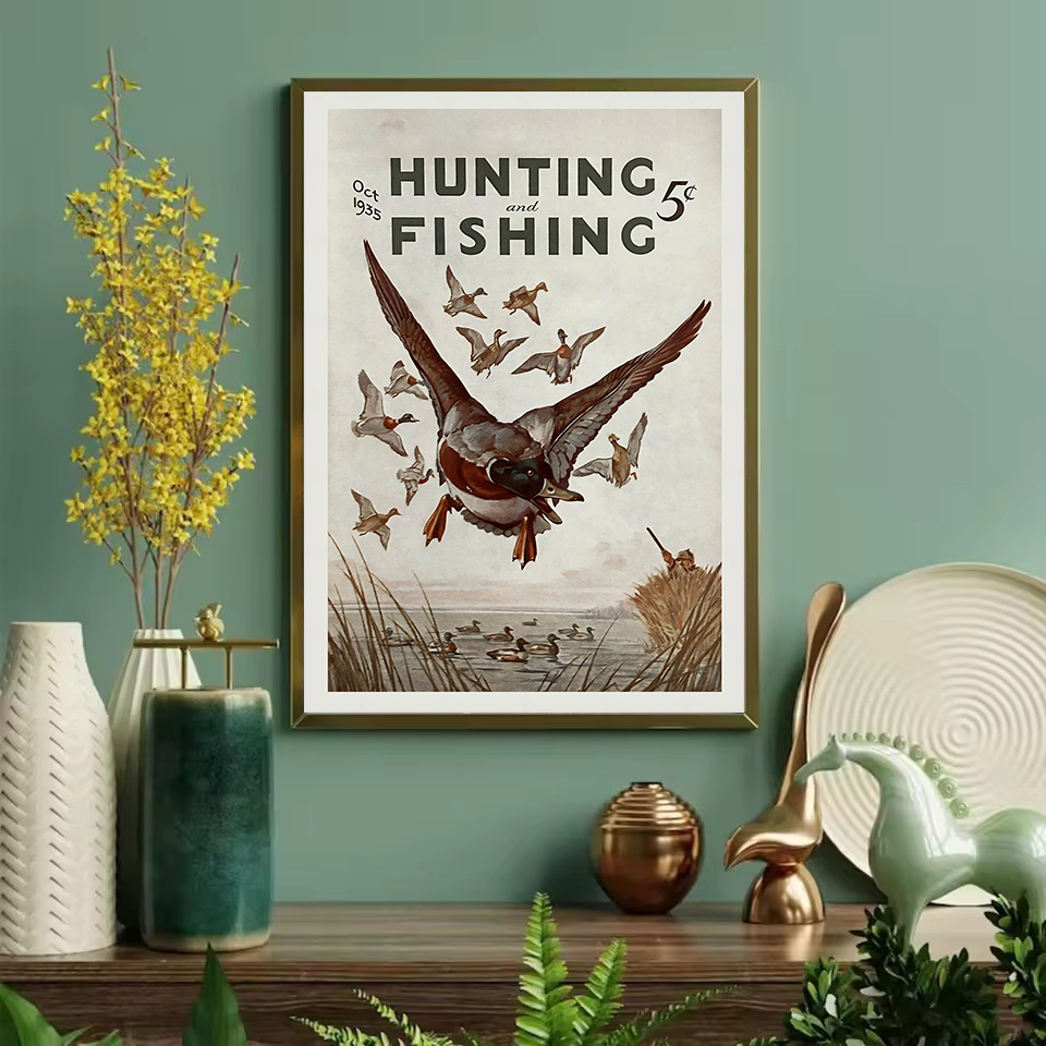 레트로 야생 동물 야외 사냥 낚시 야생 동물 빈티지 포 - Hunting Outdoor Decor 리뷰 및 가격