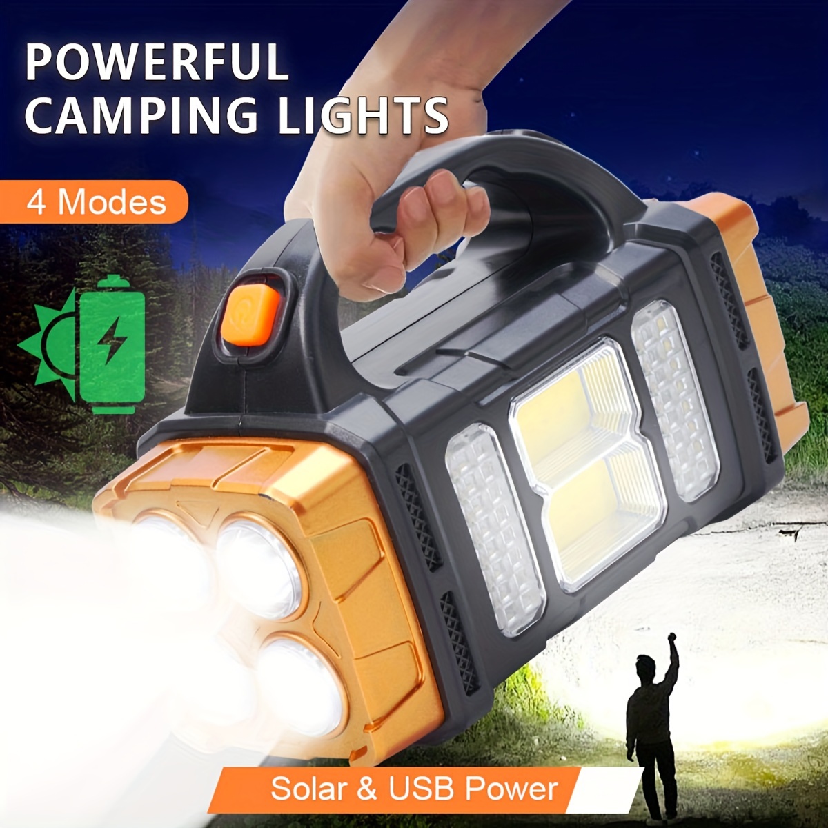 새로운 업그레이드 충전식 고출력 태양광 LED 손전등, - Hunting Outdoor 리뷰 및 가격